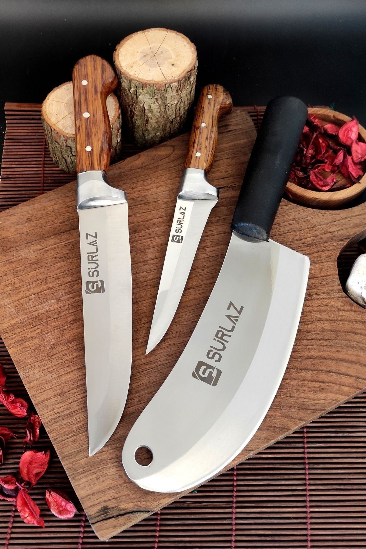 Satır Zırh Et Bıçağı 3 Parça Kebap Seti Handmade