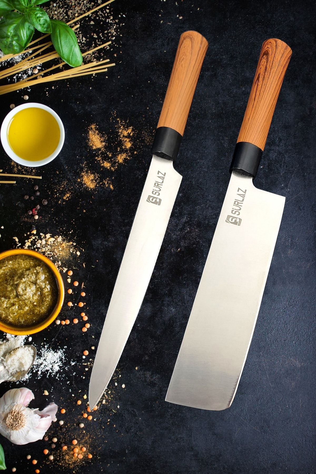 Japans Bıçak Seti 2 Parça Uzak Doğu Şef Bıçakları