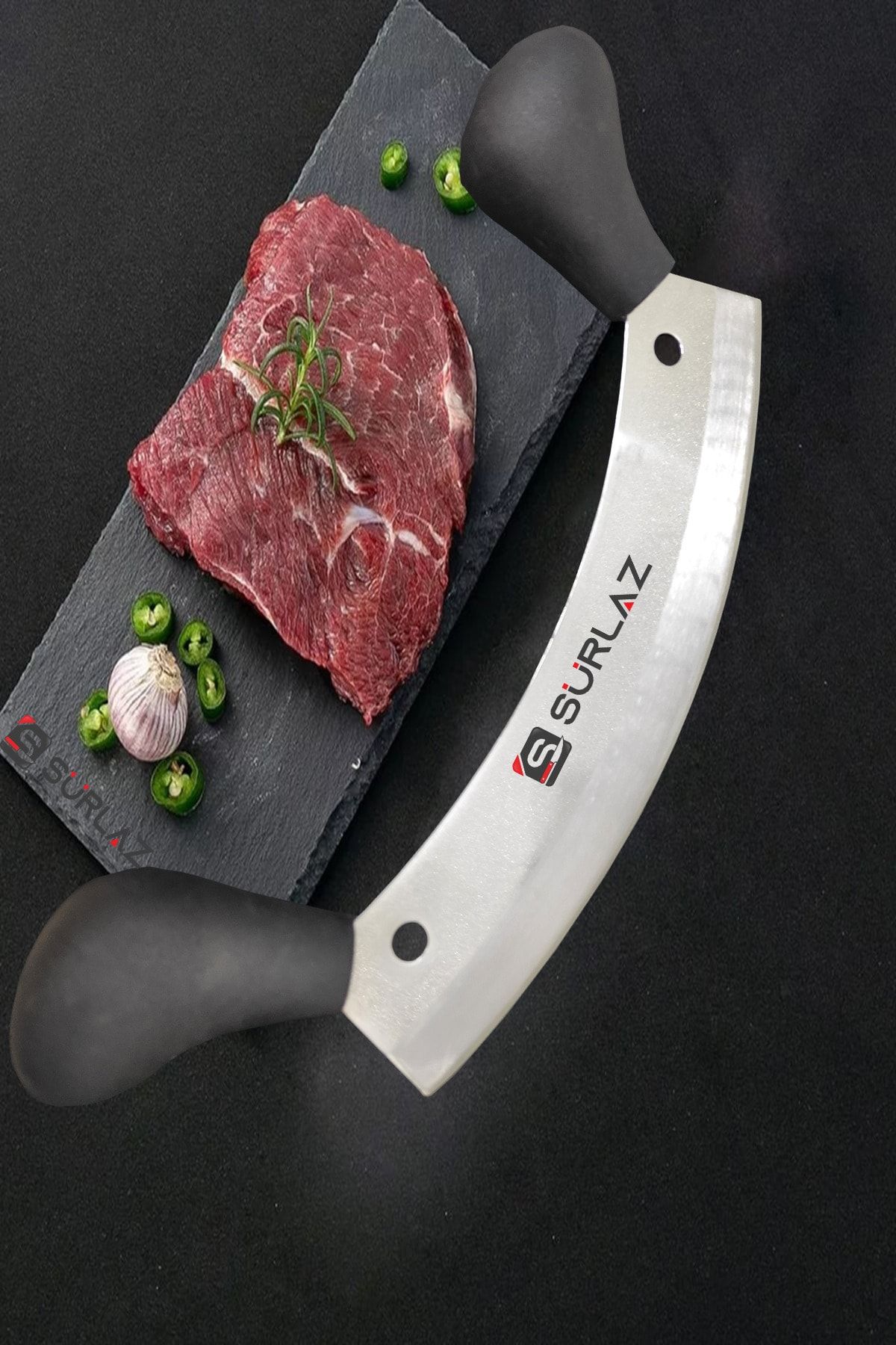 0l1-Kıyma Pizza Bıçağı Satır Zırh Ezme Bıçak 31 Cm