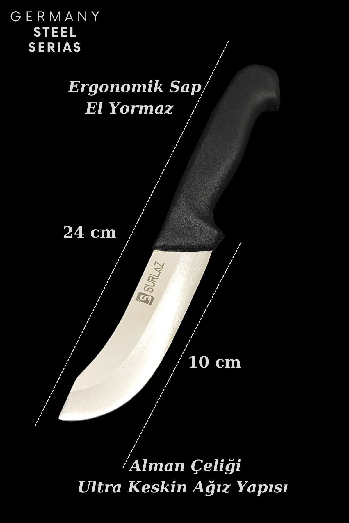 1AA5-Mutfak Bıçak Seti Uyumlu 6 Parça Alman Çeliği Ultra Keskin Bıçaklar Kasap Bıçağı Kurban Bıçağı - Görsel 7