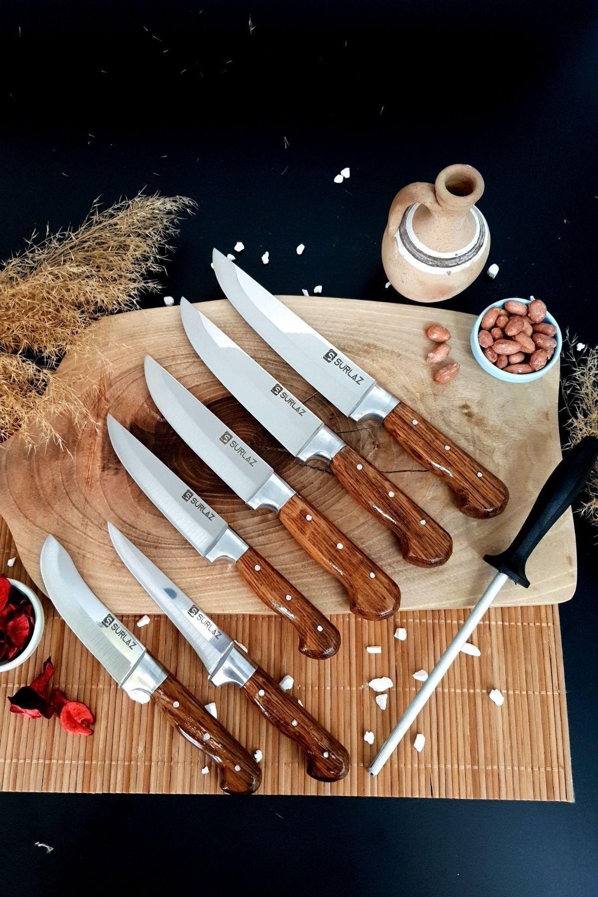 1AA6-Sürmene 6'lı Set Mutfak Sebze Et Bıçakları