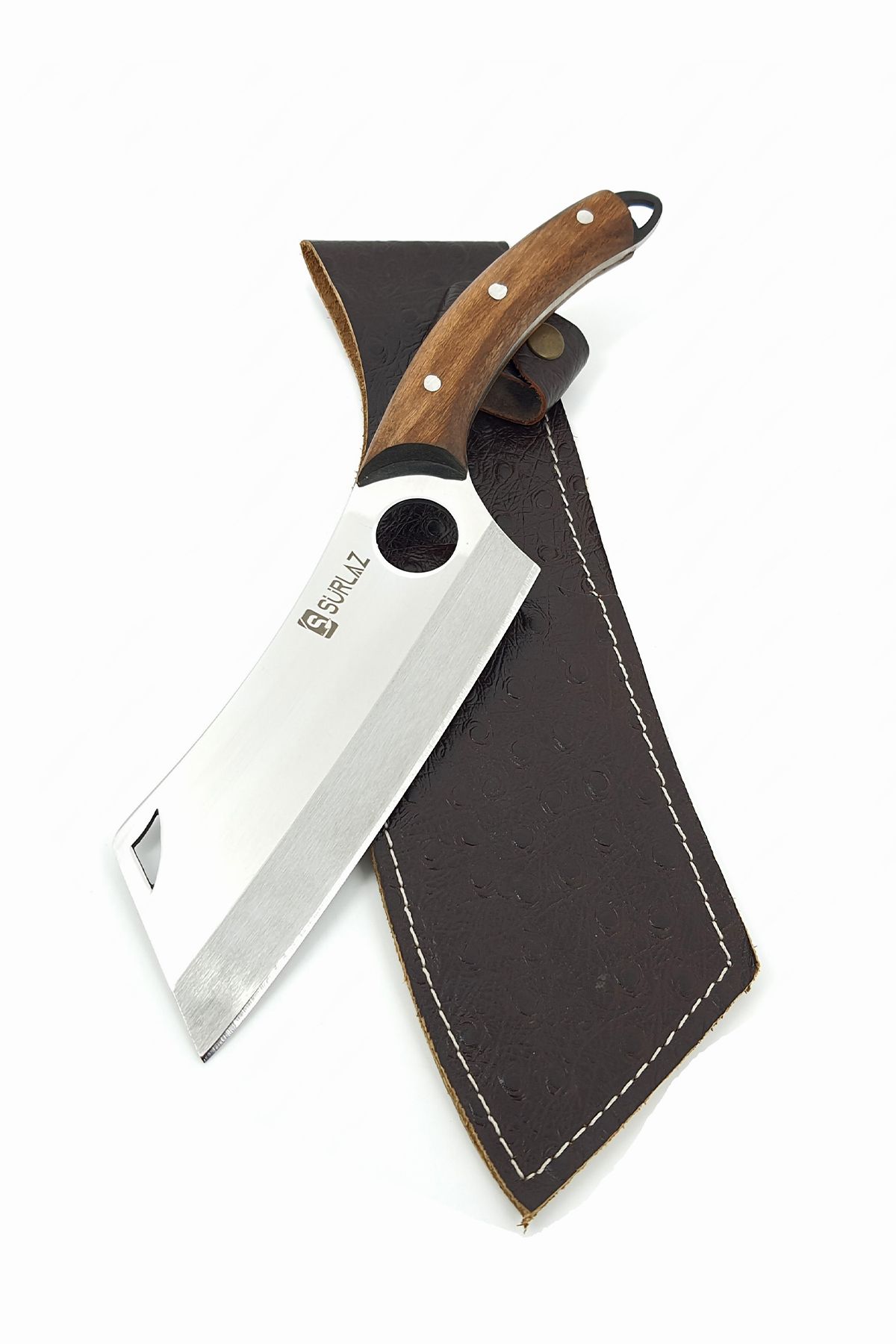 0B2-Outdoor Bıçak Satır Bushcraft Kamp Bıçağı Deri Kılıflı Özel Seri