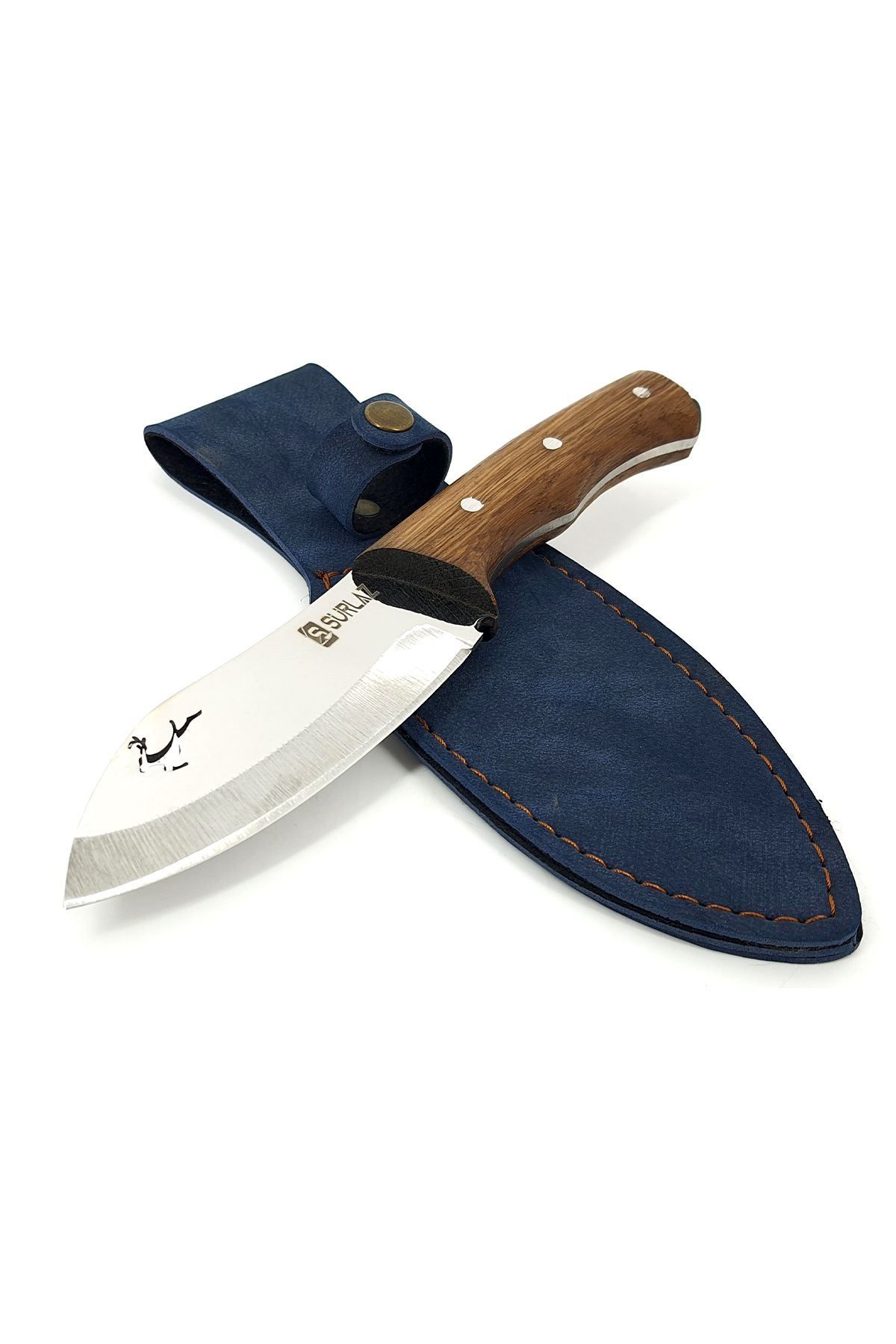 0N8-Outdoor Bıçak Satır Bushcraft Kamp Bıçağı Av Bıçağı Deri Kılıflı Özel Seri - Görsel 2