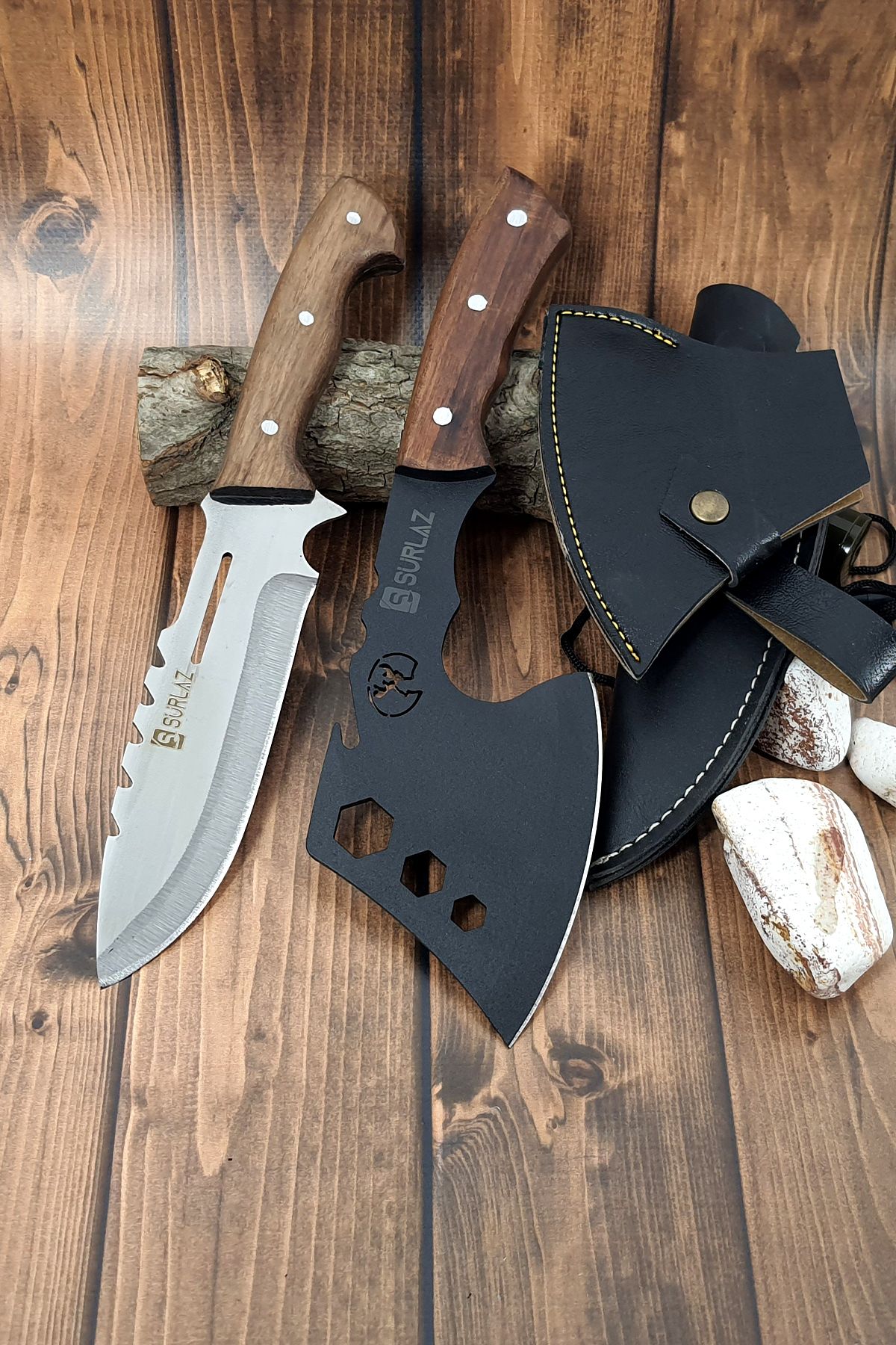 Aa4-Kamp Baltası Ayyıldız Balta Bıçak Hediyelik Outdoor Set 2 Parça