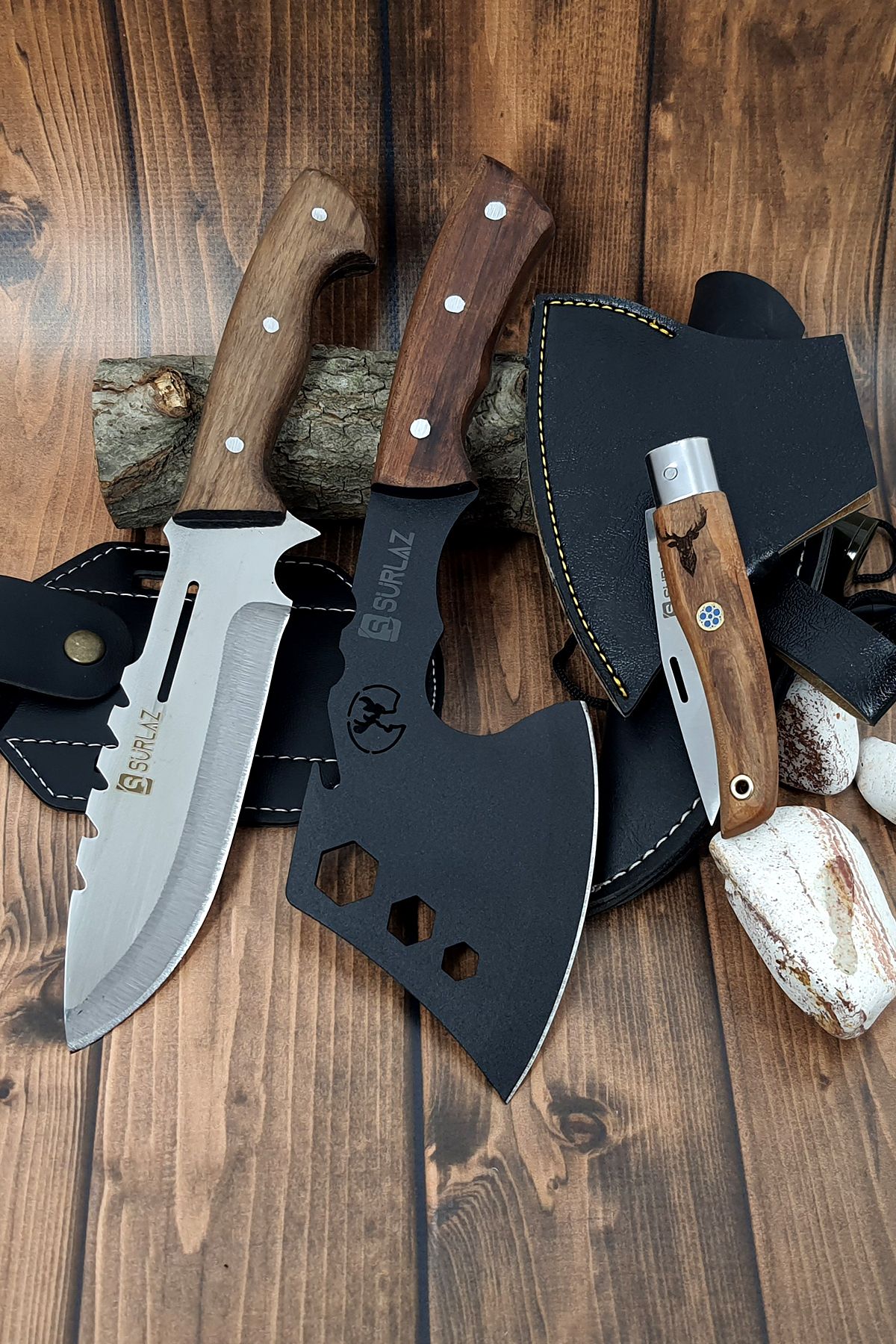 Balta Bıçak Outdoor Hayatta Kalma Seti Kamp Baltası Bıçağı 3 Parça