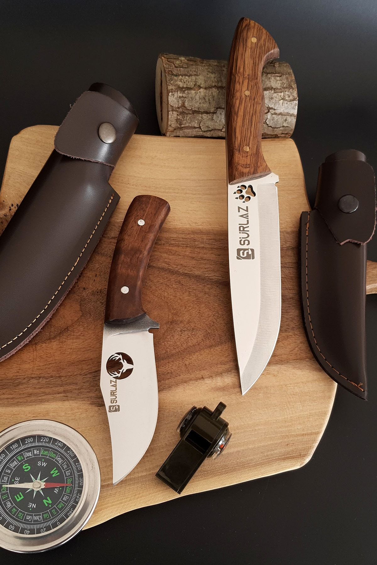 Şef Bıçak Seti 2 Parça Outdoor Serisi Kamp Mutfak Bıçağı El Yapımı