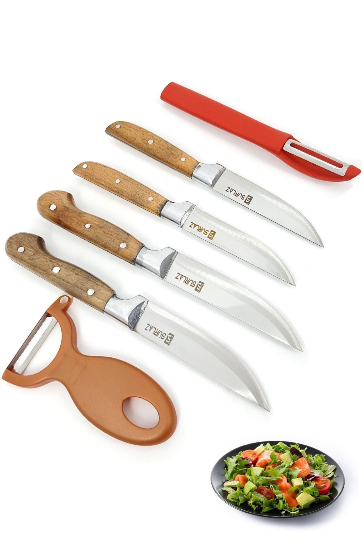 Handmade Serisi Bıçak Seti Et Ekmek Sebze Meyve Bıçak Mutfak Bıçağı 6 Parça