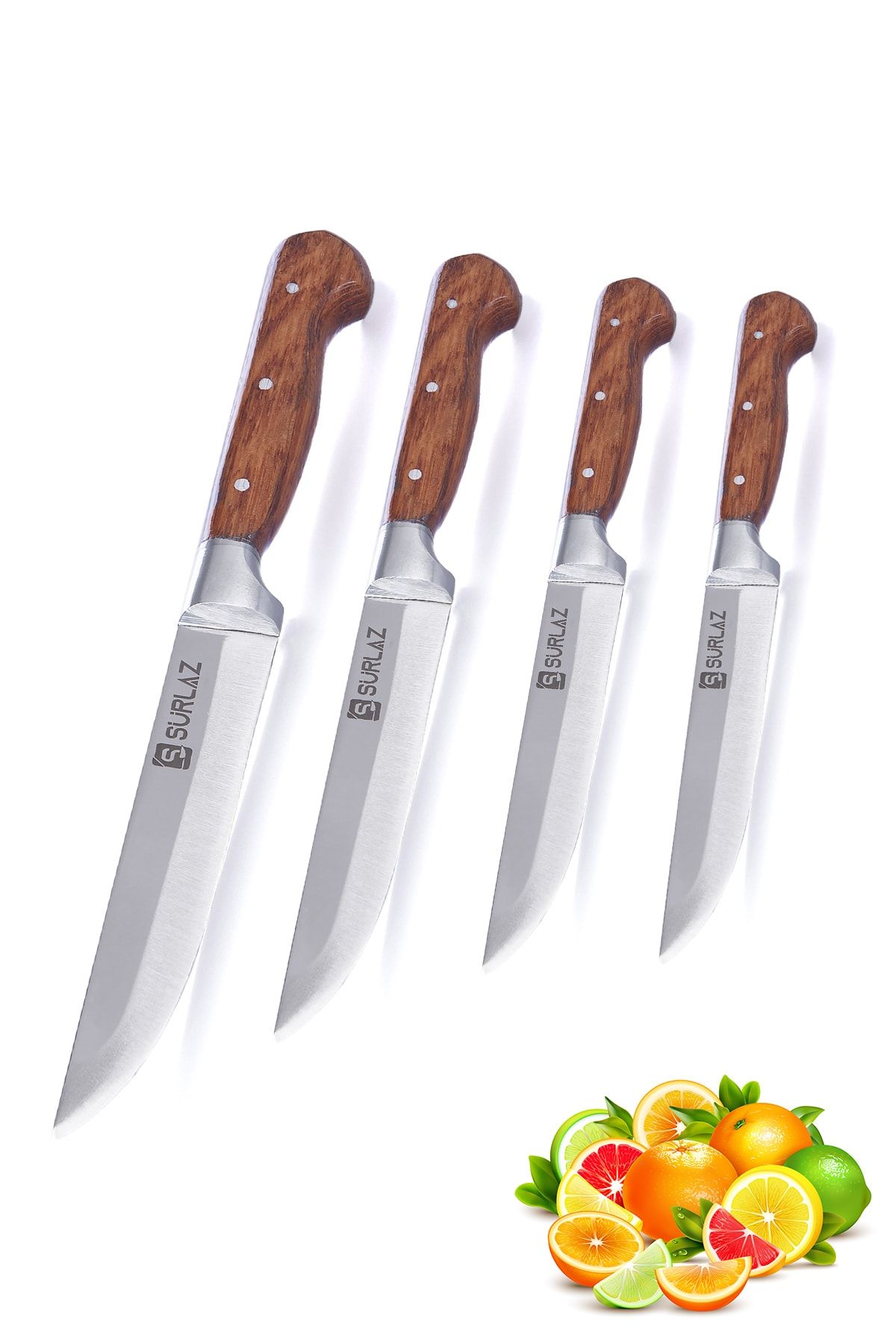 Handmade Serisi Bıçak Seti Et Ekmek Sebze Meyve Bıçak Mutfak Bıçağı 4 Parça
