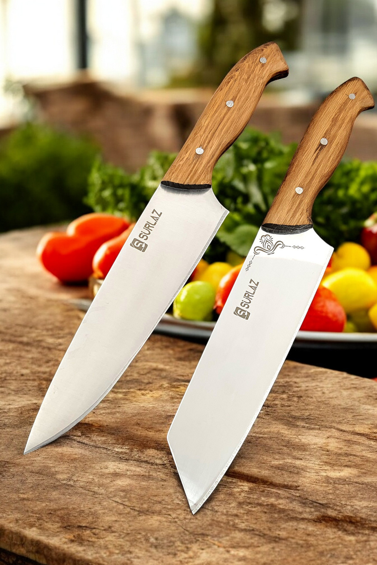 0S9-Şef Bıçağı Santoku Şef Bıçağı Seti Alman Çeliği Özel Üretim Kişiye Özel Bıçak